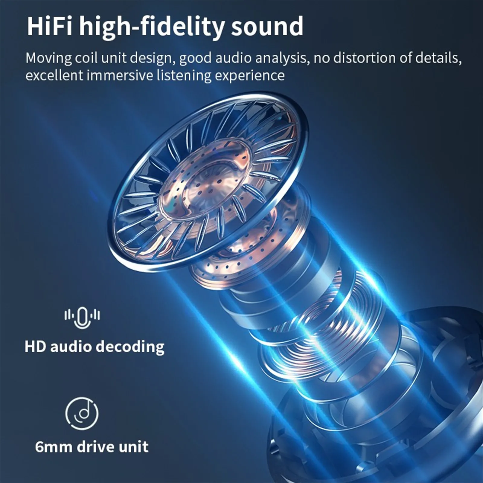 

Microphone Wireless Earphones Waterproof IPX7 Bluetooth Earbuds 5.0 Noise Canceling Waterproof Headset LED digital display