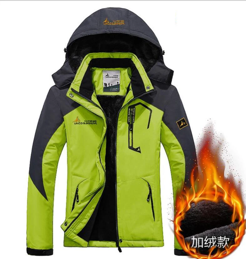Peilow Большие размеры 5XL, 6XL верхняя одежда, зимнее пальто обувь для мужчин и женщин сгущает водонепроницаемый флис теплая хлопчатобумажная парка пальто мужская куртка - Цвет: men fruit green