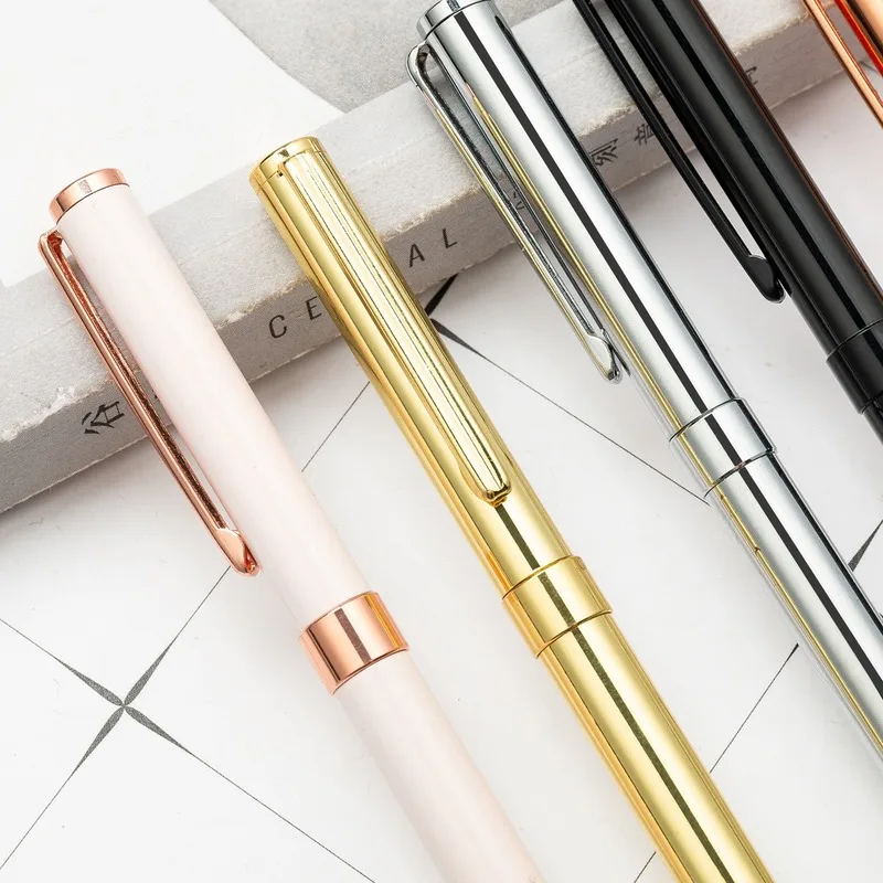 

Solid color high-end signature pen corporate custom gift pen metal plating paint signature pen can laser custom LOGO name