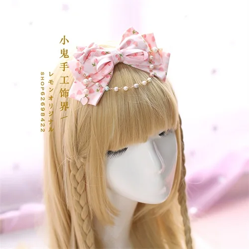 Фиолетовый Японское кимоно Вишневый кружевной бант Kawaii Кролик ободок для головы наголовный обруч Милые Женские Розовые заколки с орнаментом аксессуары для волос - Цвет: Фиолетовый