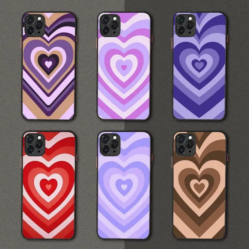

Pink Heart Circle Latte Love Coffee Phone Case matte transparent For iphone 7 8 11 12 plus mini x xs xr pro max cover