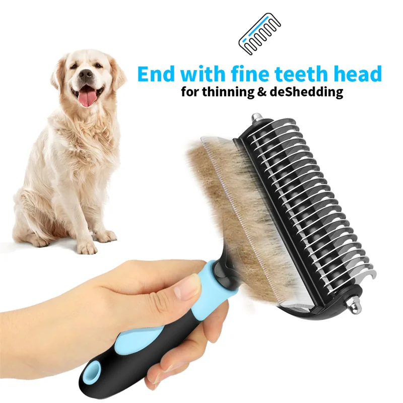 

2 in 1 Cats Dogs Metal Comb brush Cat comb dog brush Pet hair remover Animal hair brush dog supplies Pets dogs accessories