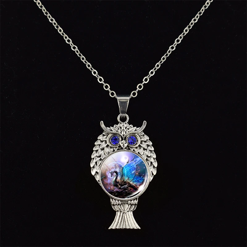 Сова искусственный дизайн синие кристаллы глаза в стиле бохо Длинные