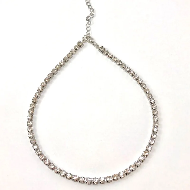 Ожерелье из циркона ожерелья с кристаллами для женщин тенниса цепочка-ожерелье в