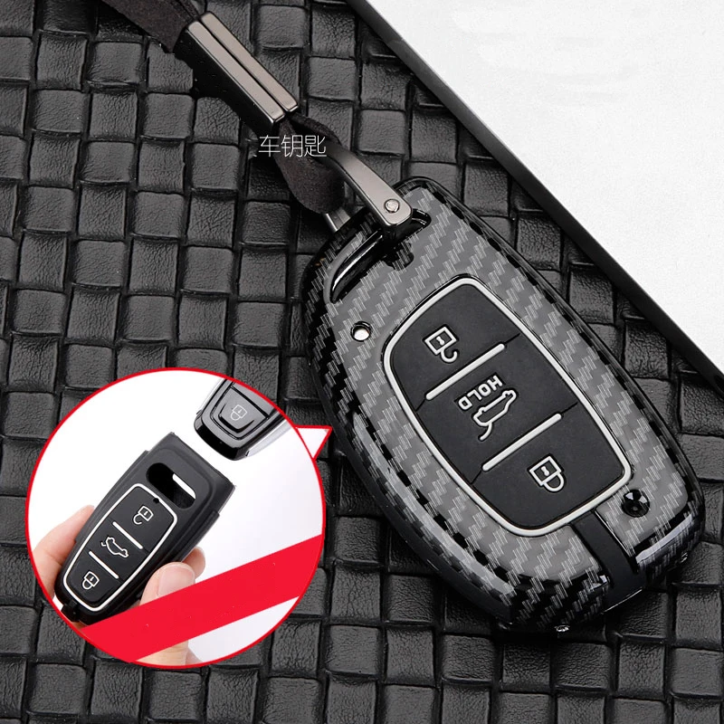 car key case zinc alloy silica gel For Hyundai MISTRA/Ix45/IX35/IX25/VERNA/Solaris/Tucson/Accent i20 2017 keyring | Автомобили и