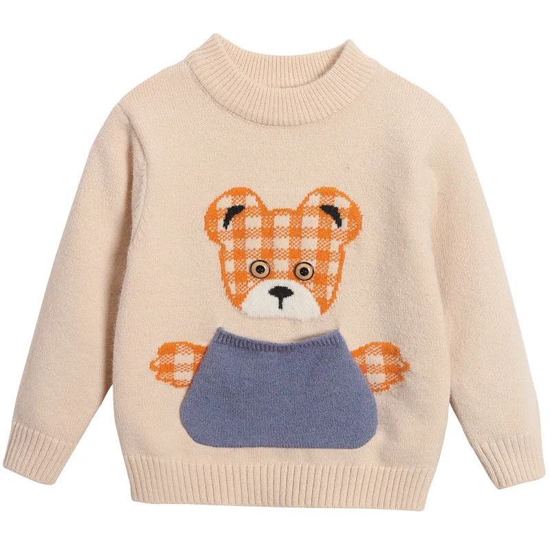

Baby Winter Sweater Children's Sweater Cartoon Cute Boy Knit Sweater Children's Baby O-neck Clothes