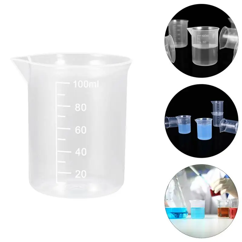 

10pcs Plastic Measuring Cup Laboratory Graduated Measuring Cup Liquid Measure Cup