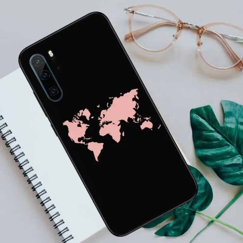 

World map airplane pattern Phone Case For Huawei P40 P20 P30 lite Pro P Smart 2019 Mate 40 20 10 Lite Pro Nova 5t
