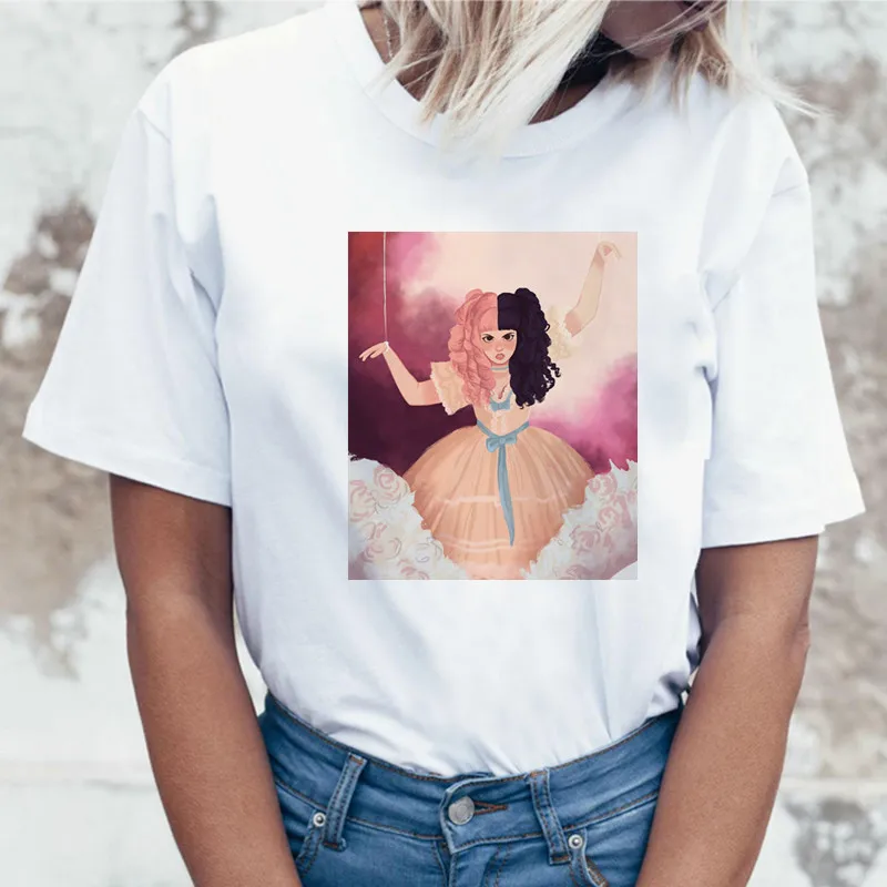 Ladies summer casual short sleeves Cry Baby Melanie Martinez Printed Fashion Tops O Neck T-Shirt Funny Harajuku Aesthetic | Женская