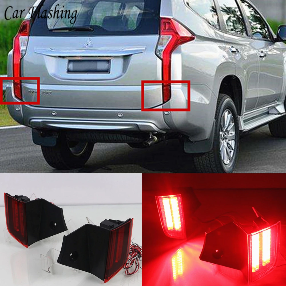 Отражатель для Mitsubishi Montero Pajero Sport 2015 2016 2017 2018 Автомобильный светодиодный задний