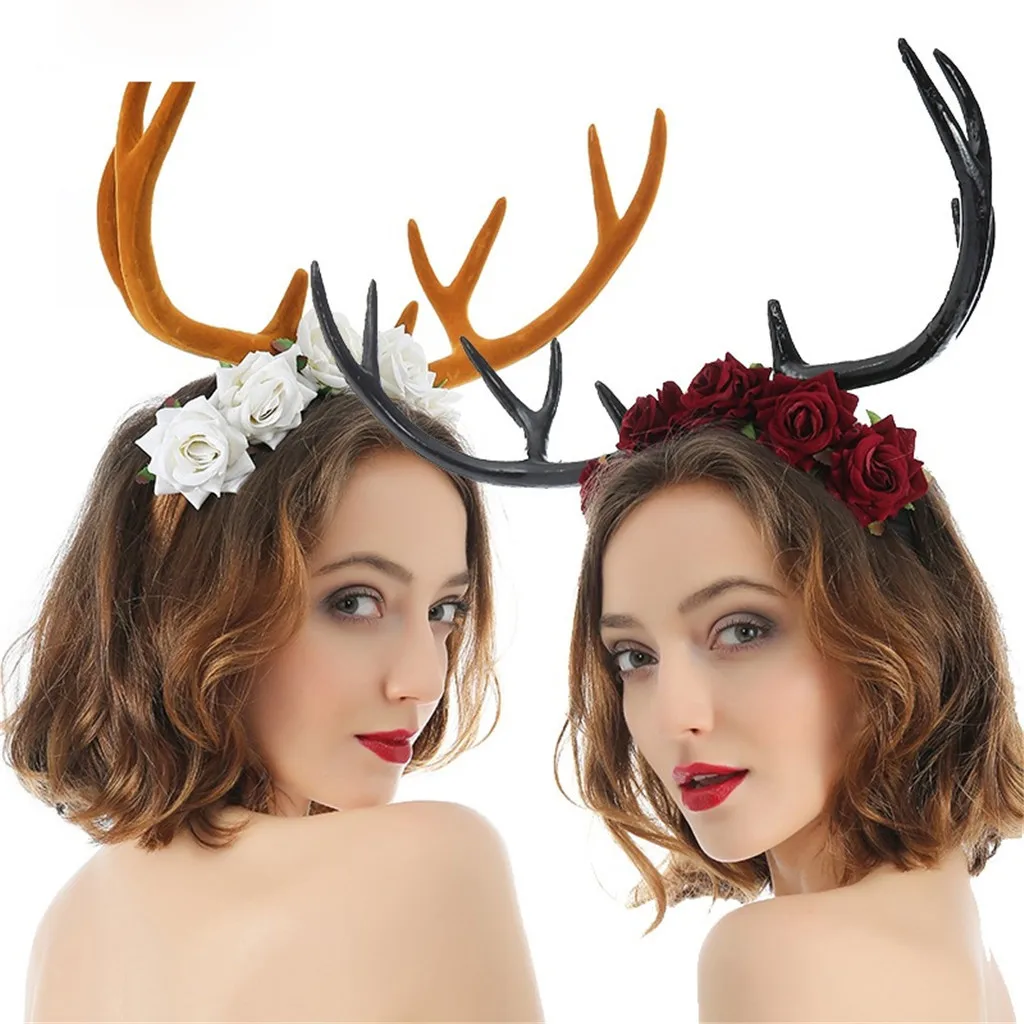 Для женщин олень обруч на голову с рогами в готическом стиле рога животных Ретро
