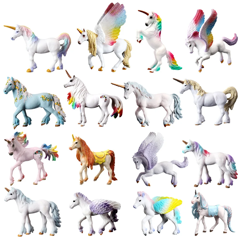 

Wantmoin Imports Set of Animal Pegasus Figurines for Kids - Realistic Toy Unicorn Figures Bulk Animal Variety Cake Toppers Gift