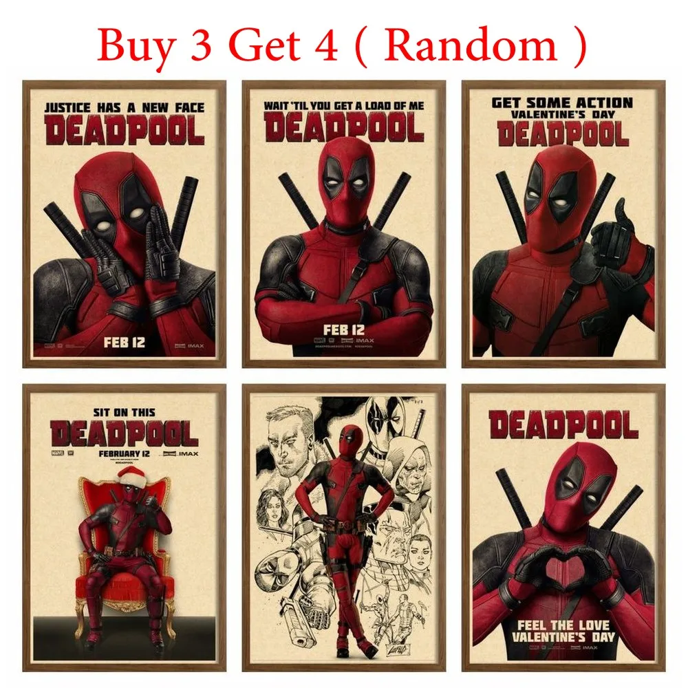 

Плакаты и принты Дэдпула, Настенный декор, картина, Ретро плакат, Современная Художественная печать, настенное украшение для дома, спальни, ...
