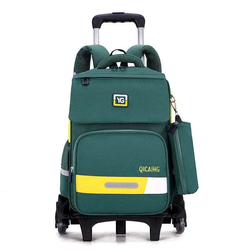 Съемный Детский Школьный рюкзак для подростков мальчиков и девочек 3 колеса