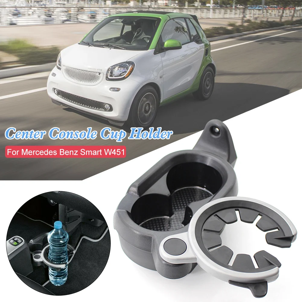 

Car Console Cup Holder 2 Slots and1 Swivel Tray Seat Organizer Car Console Water Cup Holder Drink Holder for Smart Fortwo