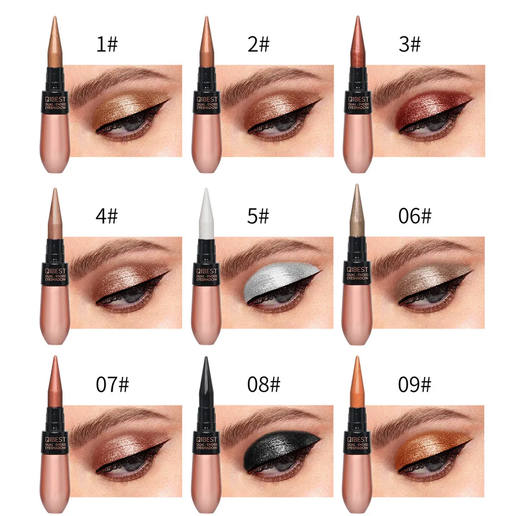 2 в 1 Косметика Тени для век + вкладыш Комбинации декоративная косметика мерцание