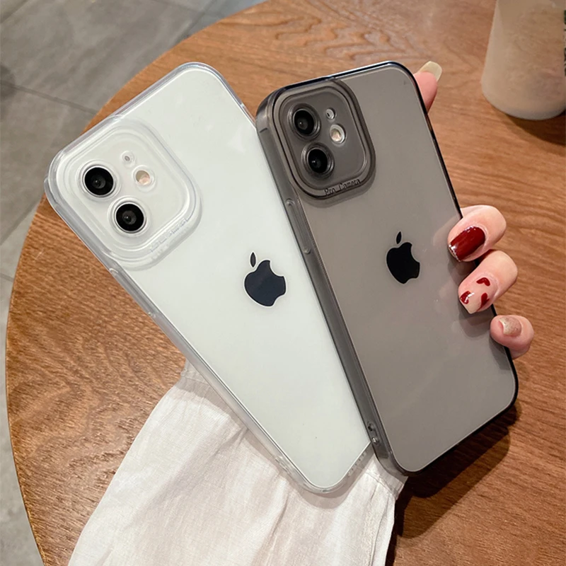 Camera Protection Soft Clear Phone Cases For iPhone 13 Pro Max 12 11 XS Max XR X 7 8 Plus 13Pro 14 Shockproof Transparent Cover