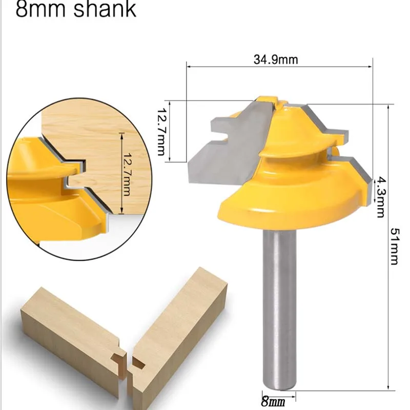 

45 degree tenon cutter straight cutter tenon joint cutter 90 degree tenon joint cutter 1 / 4 * 1-3 / 8 panel cutter woodworking