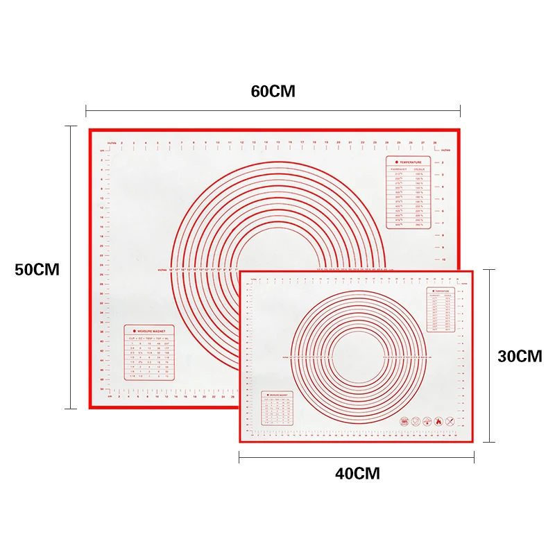 

Non-stick Baking Mat Silicone Rolling Dough Pad Reusable Pastry Cake Kneading Dough Mats Scale Pads Kitchen Tool Baking Tools
