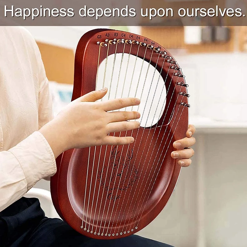 

Cega Lyre Harp,16 String Harp Heptachord Mahogany Lye Harp with Tuning Wrench for Music Lovers Beginners and Lovers,Etc