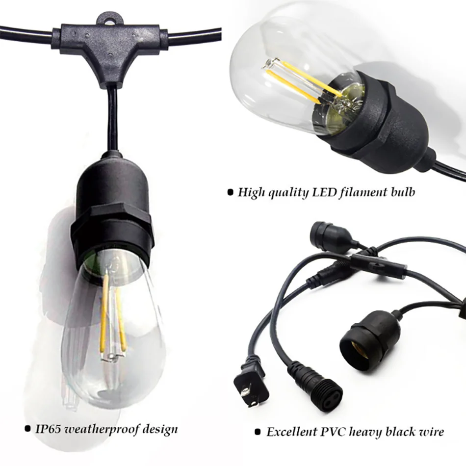 Outdoor LED Lighting Waterproof Light String E27/E26 Lamp Christmas Day Garden Restaurant Decoration | Лампы и освещение