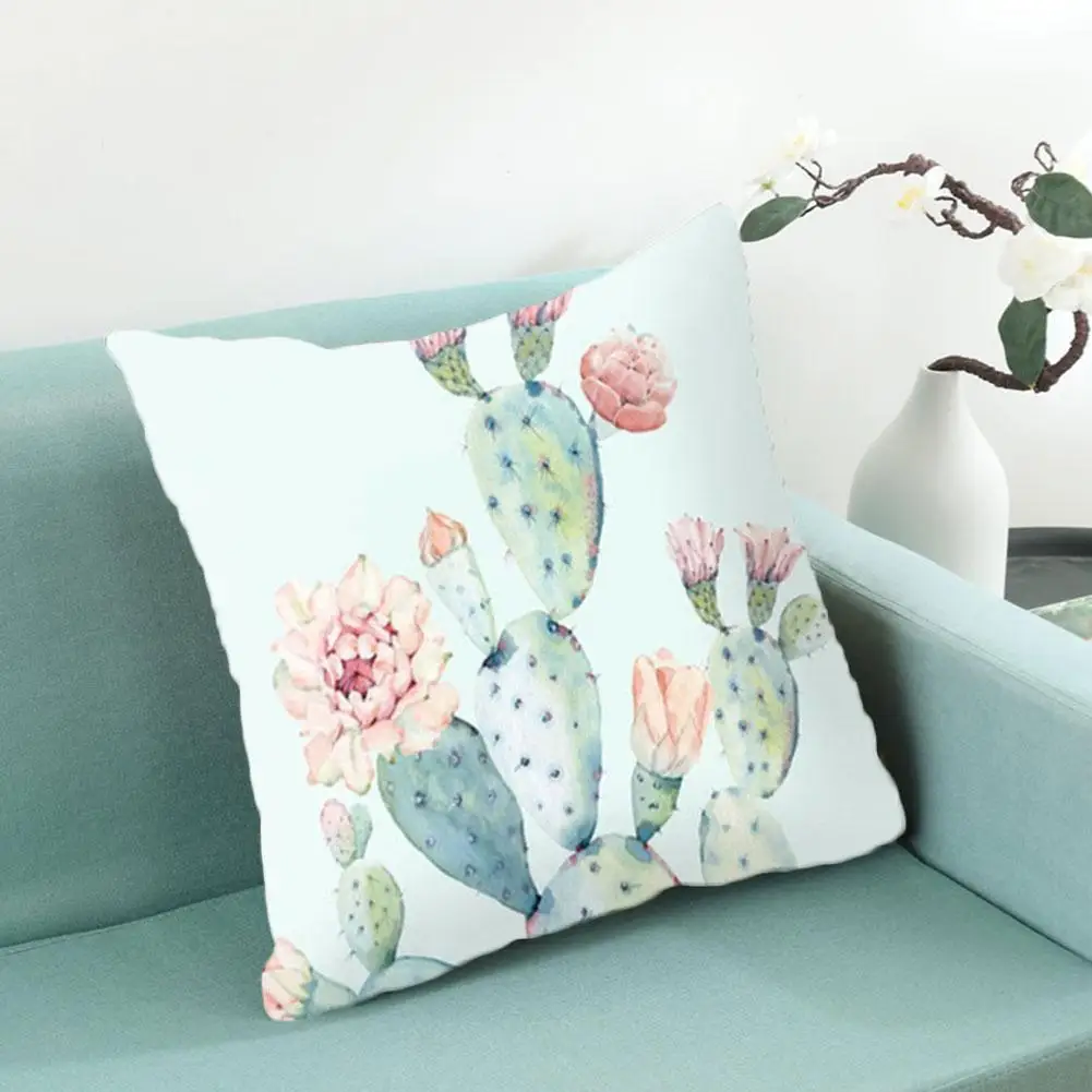 

45*45cm Single-sided Nordic Style Fresh Pillowcase Cover Waist Plant Modern Cover Cushion Pillowcase Green Cushion Z7Z6