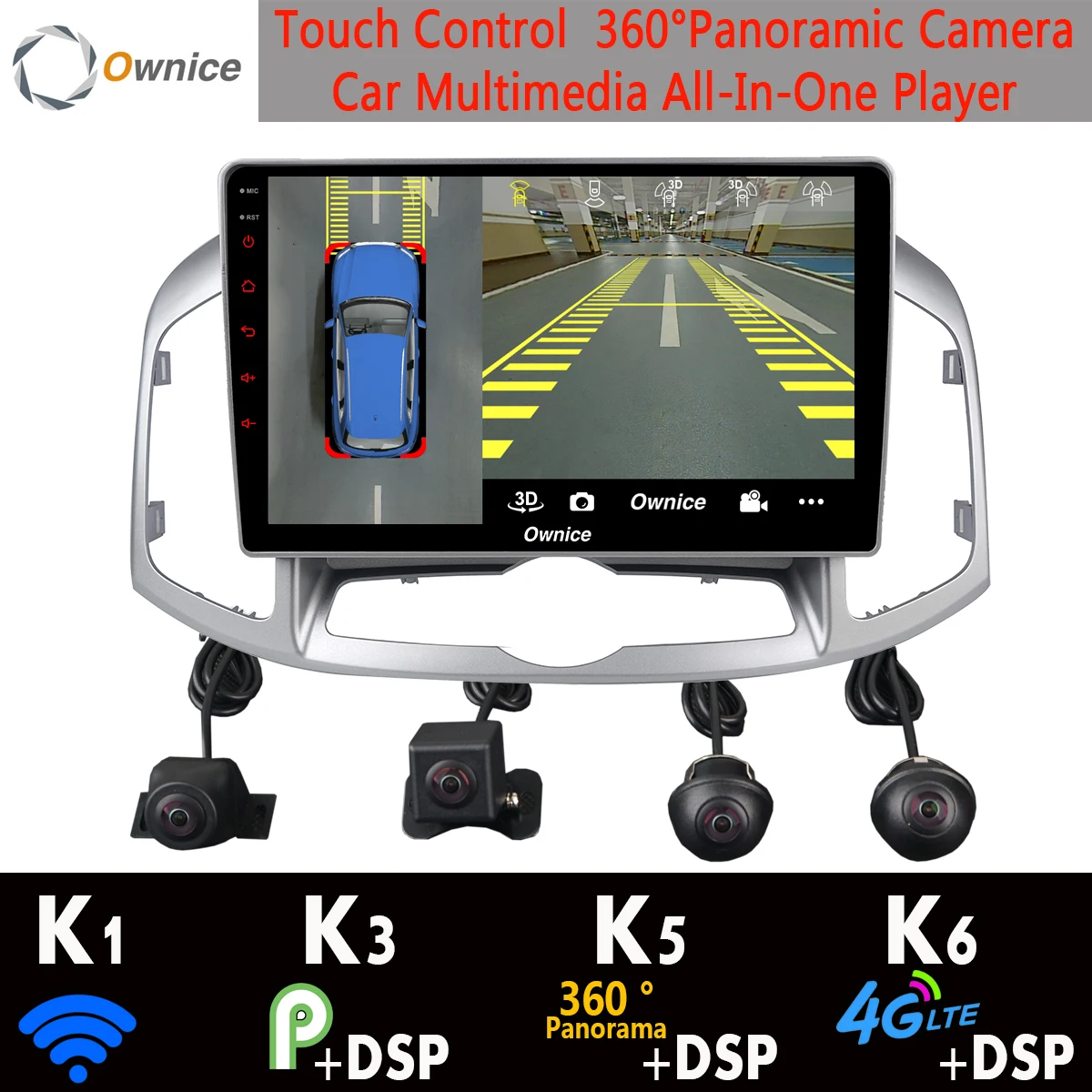 360 ° панорамный 4G SIM Android 9.0 + 64G GPS радио DSP CarPlay Автомобильный мультимедийный плеер
