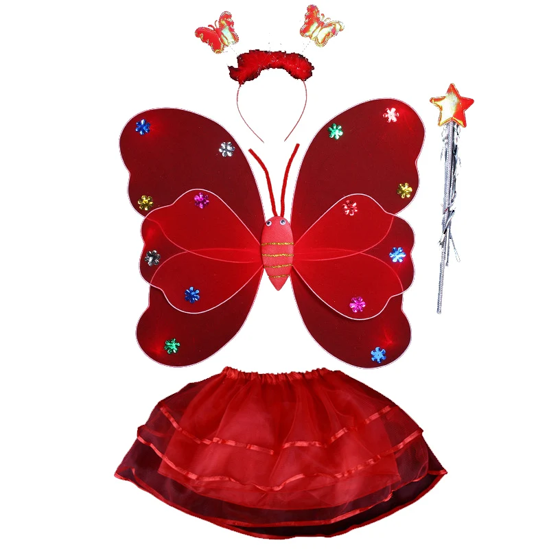 4 шт. Детский костюм принцессы феи игрушки крылья бабочки палочка повязка на