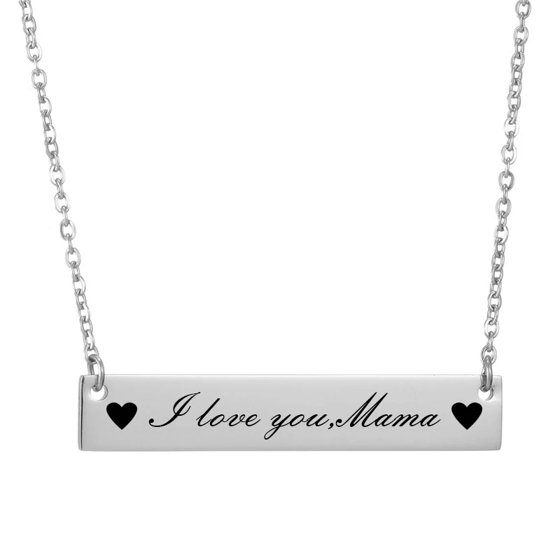 Новые часы из нержавеющей стали с буквенным принтом на заказ подвеска I love you Mama ID