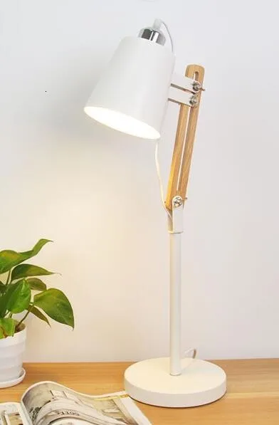 Новый тип топ продаж Настольная Лампа Белая Скандинавская Гибкая деревянная