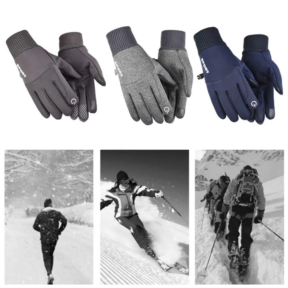 

Winter Windproof Outdoor Sports Men Gloves Screen Driving Motorcycle Non-Slip Waterproof Gloves Skiing Fleece Women Warm C9A3
