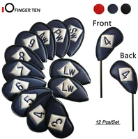 101112 pcs double sided universal leather golf club head covers irons fit main iron clubs both left and right handed golfer