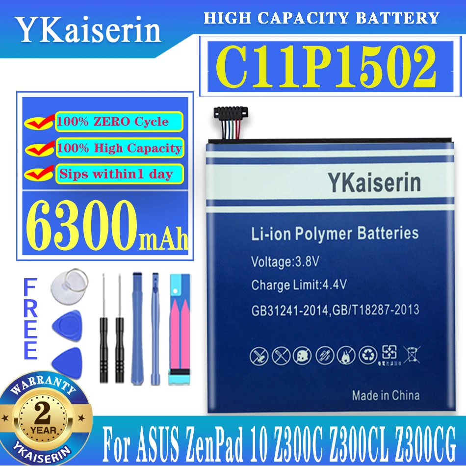 

Phone Replacement Battery C11P1502 for ASUS ZenPad 10 ZenPad10 Z300C Z300CL Z300CG C11P1502 6300mAh High Capacity Batteria