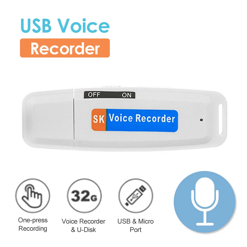 Портативный U-диск аудио-диктофон TF-карта USB-диктофон флэш-накопитель диктофон