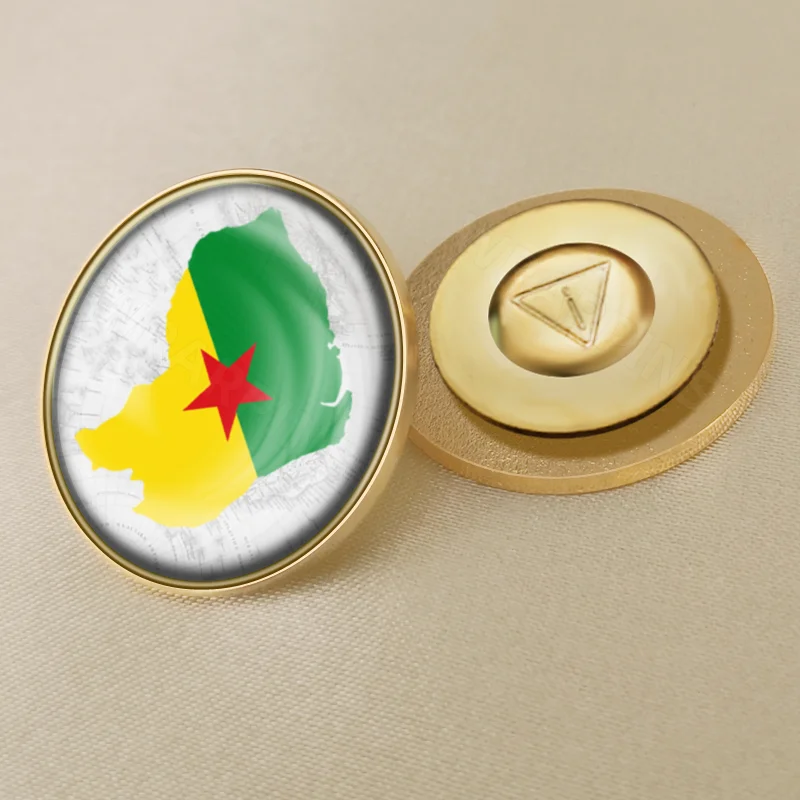 Фото French Guiana of France Map Flag Brooch Badges Lapel Pins №4