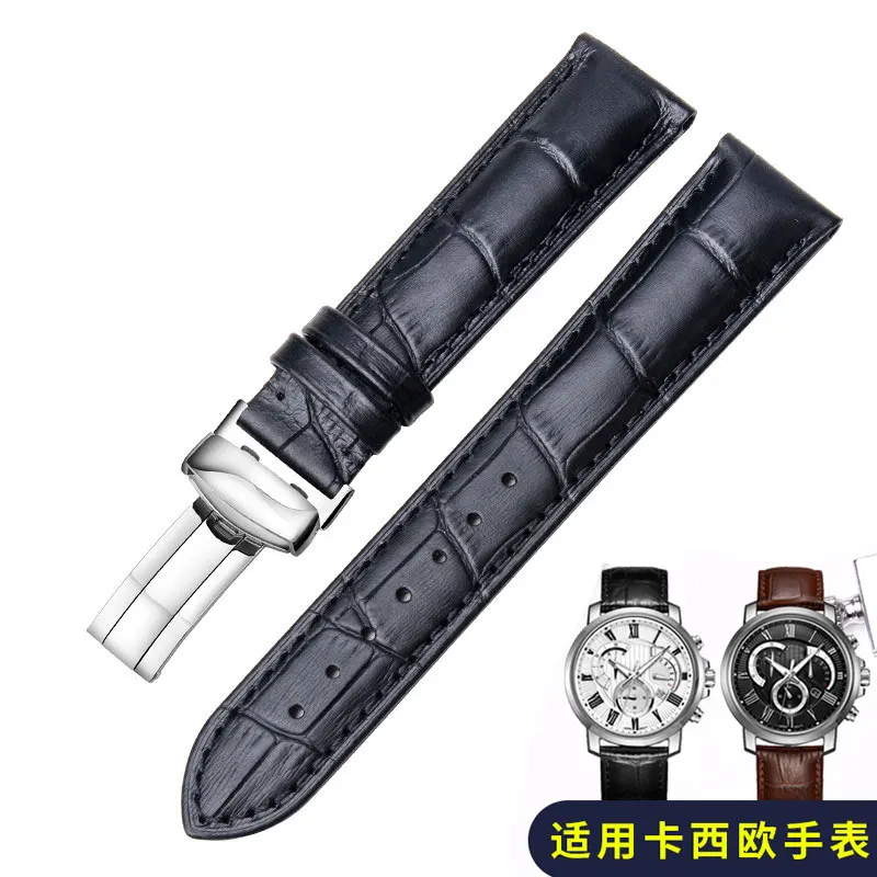 

Genuine Leather Bracret strap Substitute for Casio Classic Butterfly Clasp watchband sized in 18 19 20 21 22mm 23mm watch band
