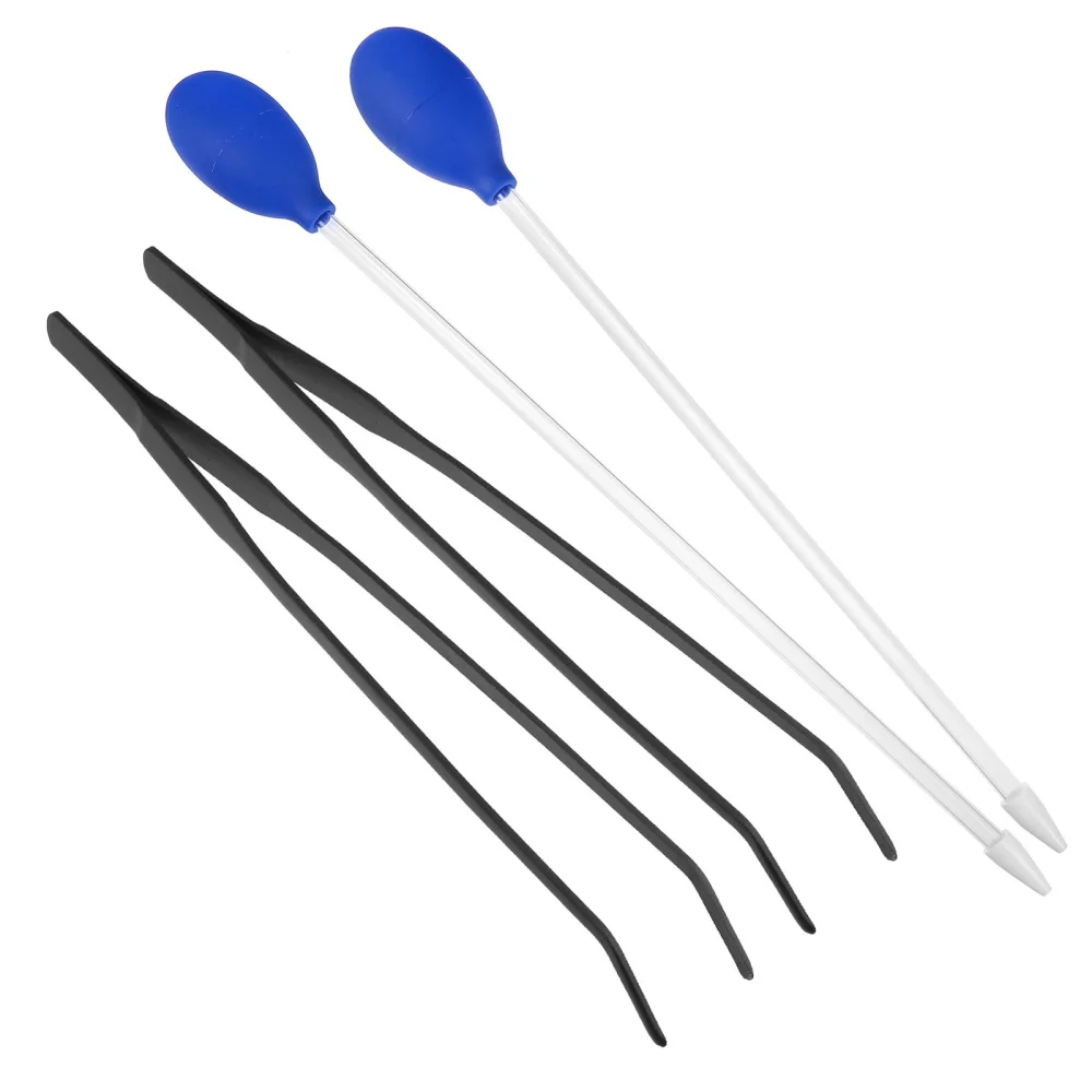 

4pcs Manual Aquarium Dropper Fish Tank Cleaning Pipette Kit and Tweezers