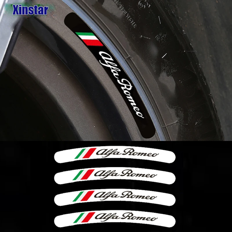 Автомобильные наклейки на колеса 4 шт. для Alfa Romeo Giulia Giulietta 159 156 MITO Stelvio 147 Sportiva