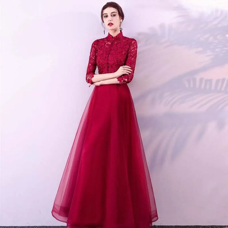 Свадебное платье-Ципао в китайском стиле для невесты традиционные восточные