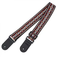 adjustable printing guitar strap with geometric patterns for acoustic electric bass guitar
