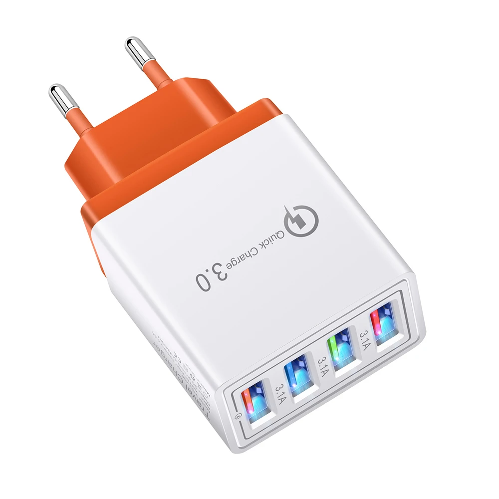 Зарядное устройство Bakeey а 4 USB со светодиодсветильник кой адаптер для быстрой