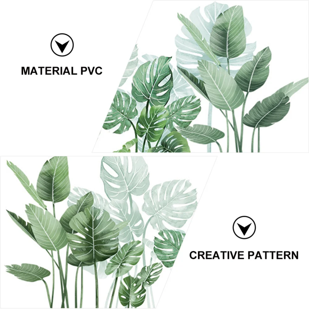 

1 Set/2pcs Green Leaf Wall Sticker TV Background Sticker Wall Decal Room Decoration