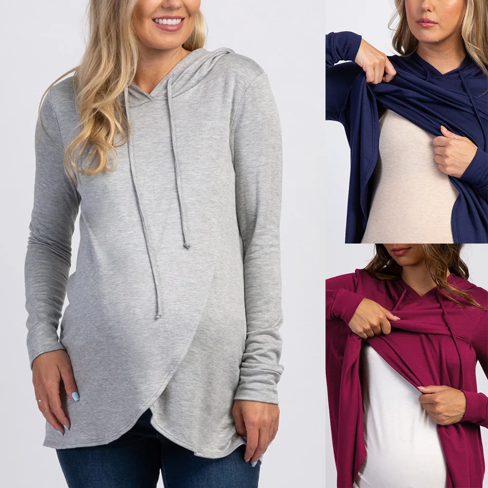 Pregnancy Hoodie Maternity Sweater Breastfeeding Clothes For Pregnant Women Nursing Top Pregnant Sweatshirts Mommy Clothing enlarge