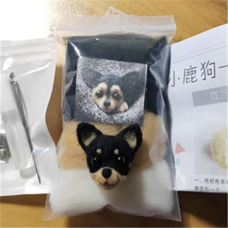 Брошь из войлока в виде лисы собаки кошки