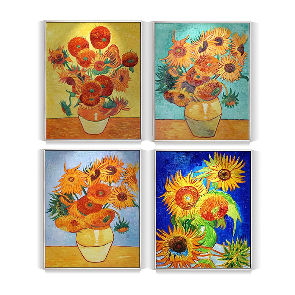 

Twelve Sunflowers, Vincent Van Gogh Art Reproduction. Oil Paintings Canvas Artwork on Canvas Wall Art for Home Dining Room