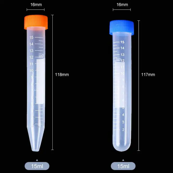 100 шт./лот 15 мл Центробежная трубка с V-образным дном конусные центрифужные трубки
