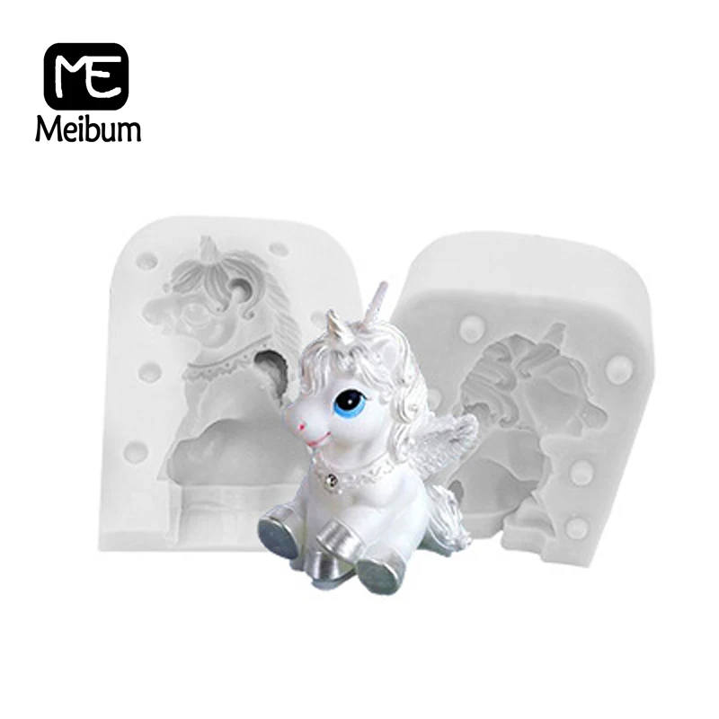 Новая силиконовая форма в форме единорога лошади верхняя и нижняя для помадки