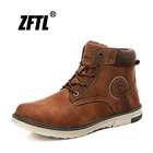 Мужские кожаные ботинки ZFTL, в стиле ретро, из хлопка, зимние ботинки милитари, 0132