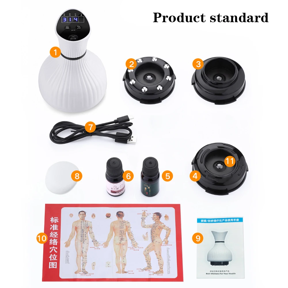 

Electric Cupping Massager Pressure Acupuncture Therapy Stimulate Acupoint Body Slimming Massager Anti Cellulite Fat Burner 1Pc