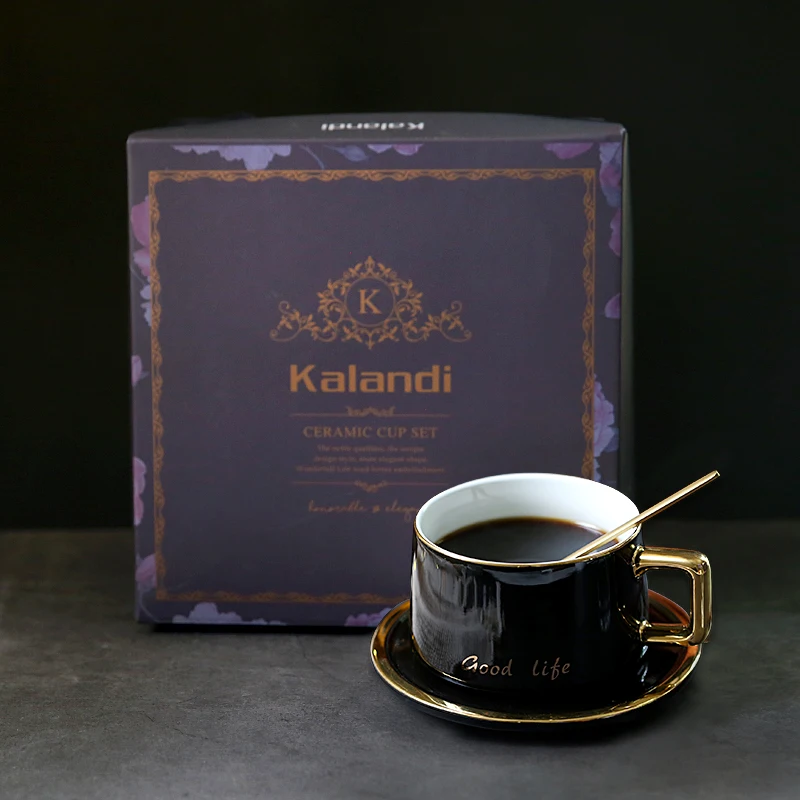 

White Nordic High Quality Ceramic Coffee Cup and Saucer Set Reuseable Espresso Cappuccino Coffee Cup Tazas Ceramica Mug BD50CS